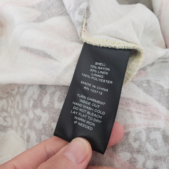 Nicole Miller Linen Blend NWT Sleeveless Dress Sz 14 Tropical  Leopard Print #54 - Picture 7 of 7